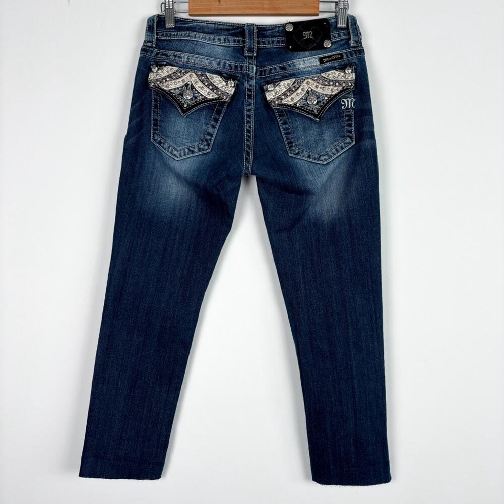 Miss Me Embellished Skinny Raw Hem Jeans‎